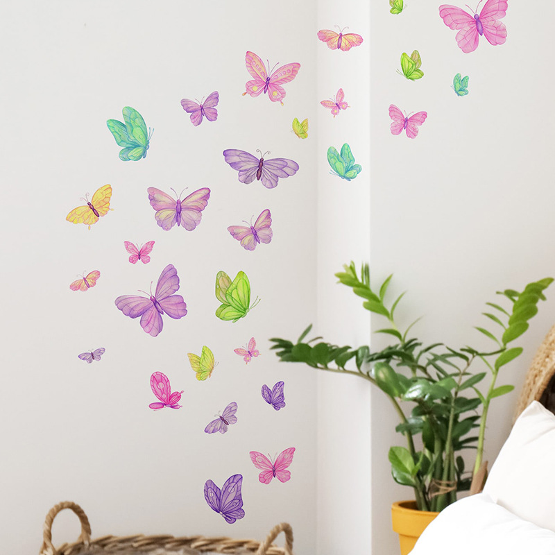 Pvc Panel Background - Adesivi murali farfalla romantica Decorazioni murali