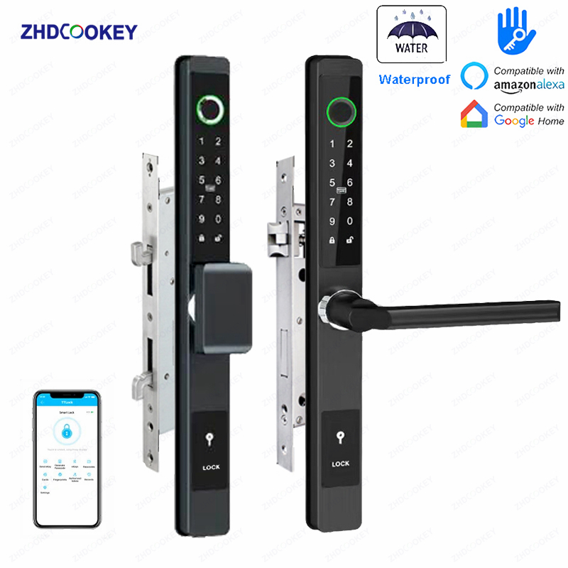 Glass Door Hinge - Serratura Digitale Biometrica ZHDCOOKEY, Impermeabile, con