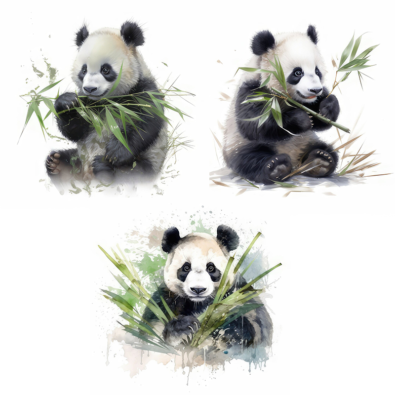 Pvc Panel Background - C76 # Adesivi Murali Acquerello Panda