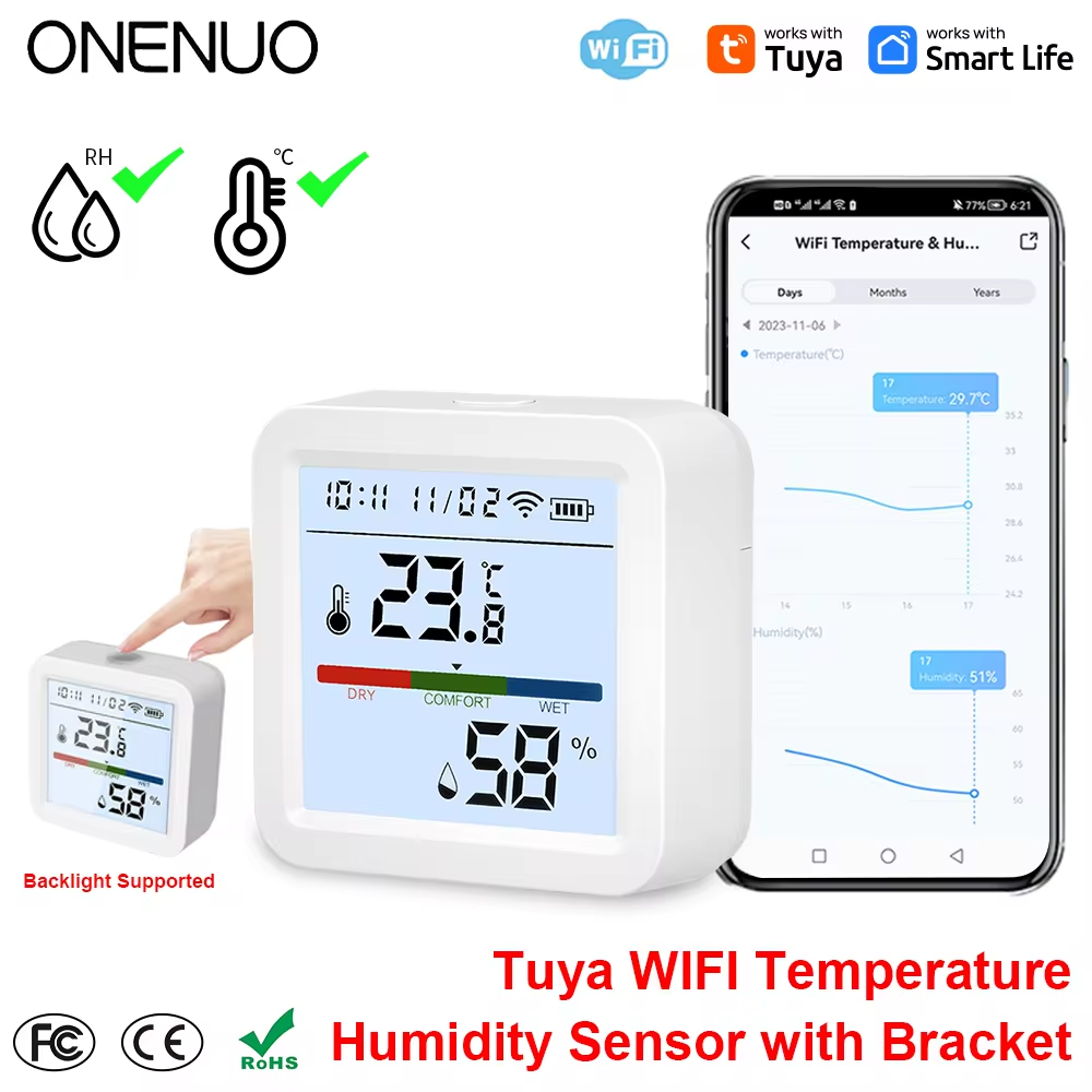ONENUO Tuya WIFI Sensore di um - Digital Hygrometer Probe recensione e prezzo
